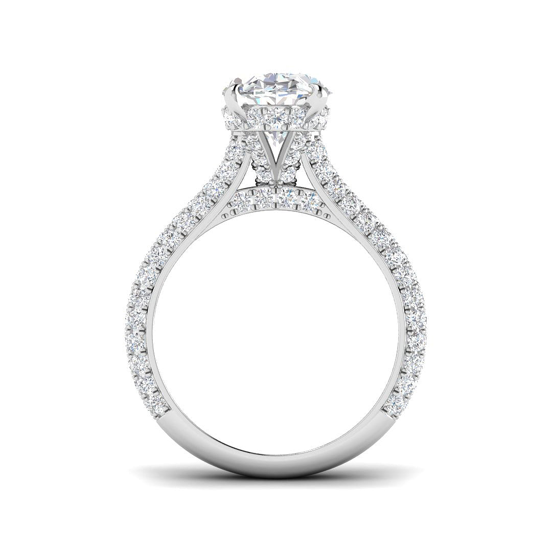 9ct White Gold Oval Lab Grown Diamond Ring 2