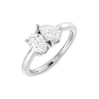 18ct White Gold Oval and Pear Lab Grown Diamond Ring 1