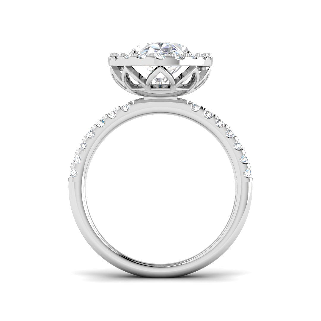 Platinum Oval Lab Grown Diamond Ring 2