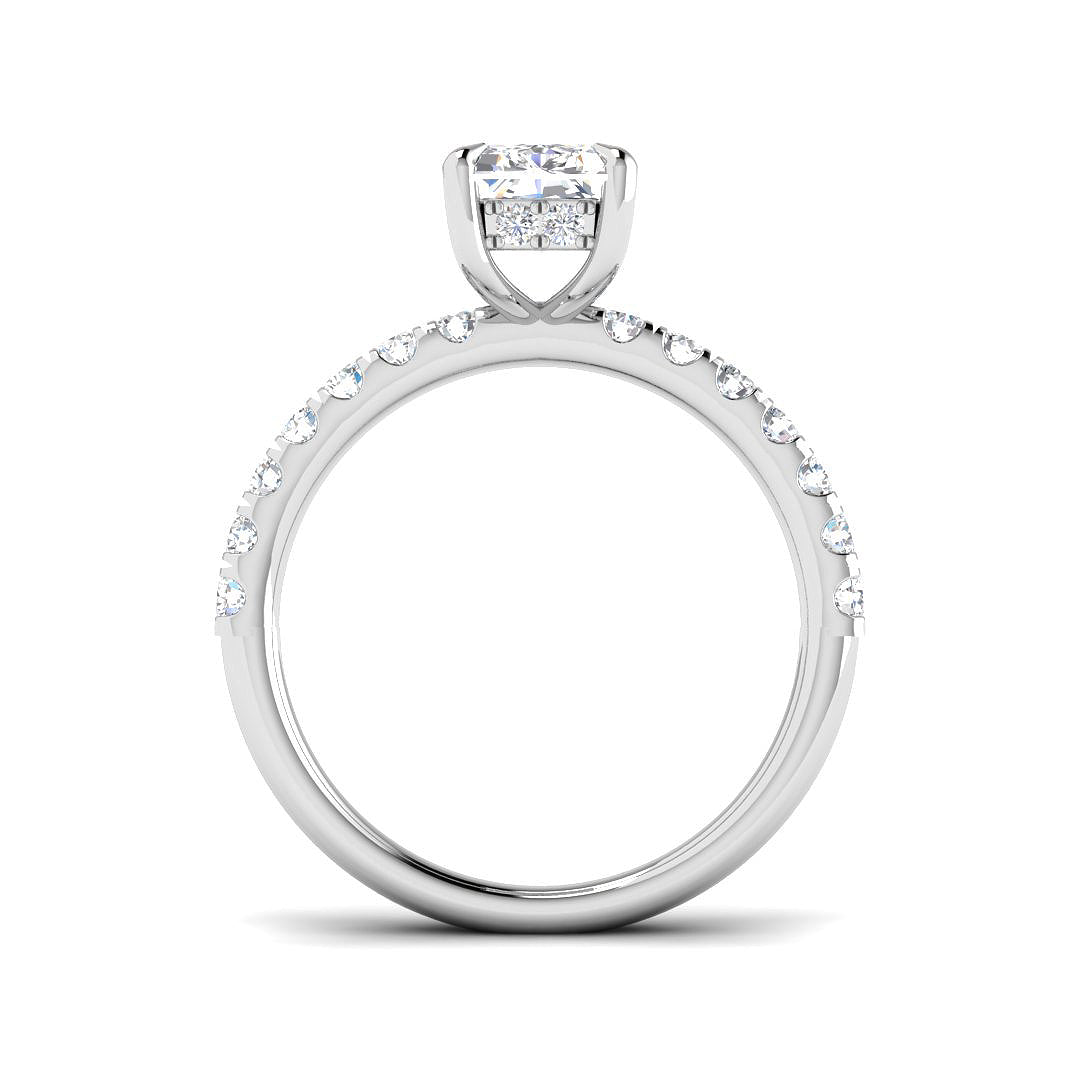 18ct White Gold Emerald Cut Lab Grown Diamond Ring 2