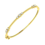 9ct Yellow Gold Round Lab Grown Diamond Bangle 1