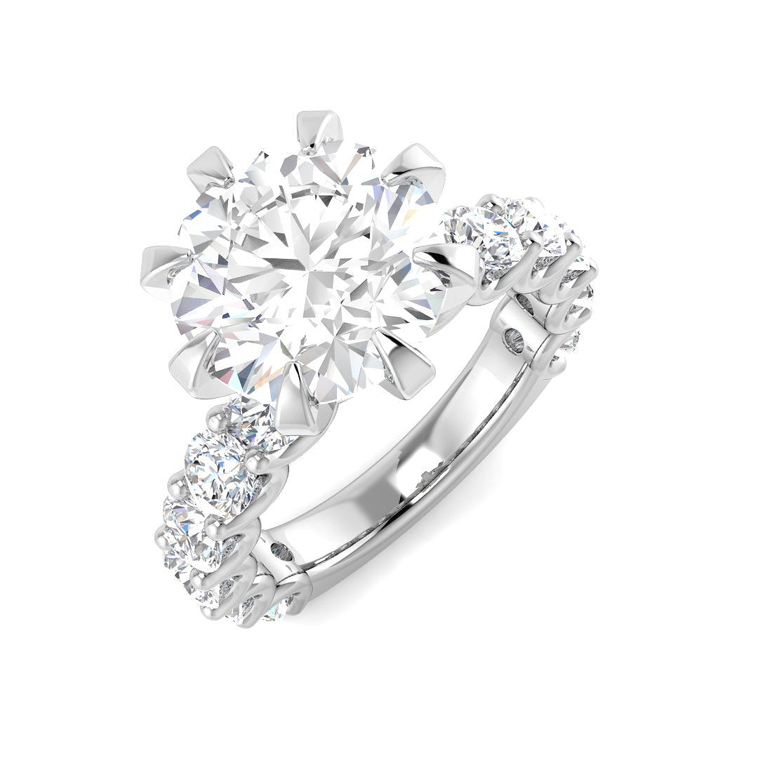 9ct White Gold Round Lab Grown Diamond Ring 1