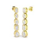 9ct Yellow Gold Emerald Cut and Marquise and Oval and Pear Lab Grown Diamond Earrings 1