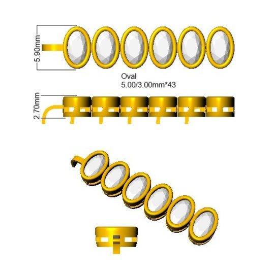 9ct Yellow Gold Oval Lab Grown Diamond Bracelet 2