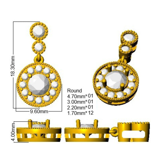 9ct Yellow Gold Round Lab Grown Diamond Pendant 2