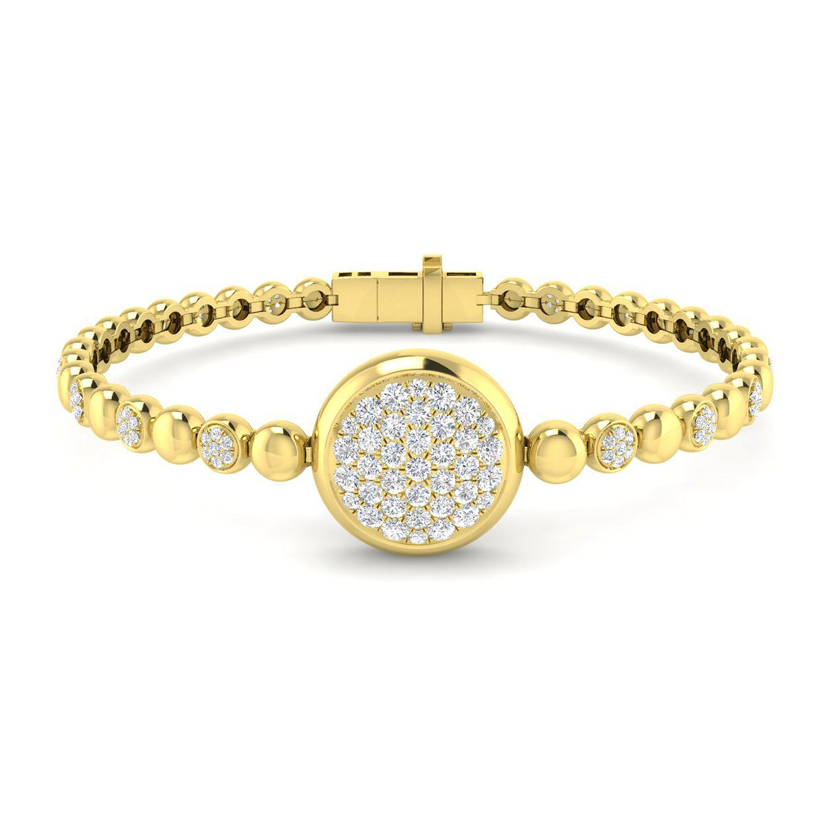 9ct Yellow Gold Round Lab Grown Diamond Bracelet 1