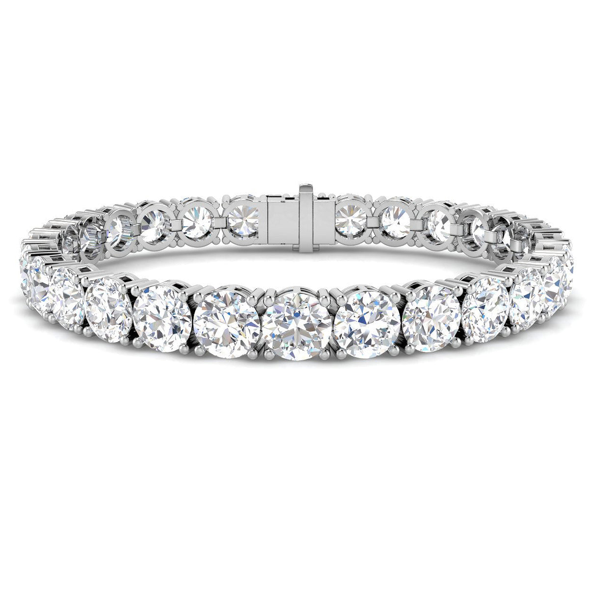 9ct White Gold Round Lab Grown Diamond Bracelet 1