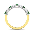 9ct Two Tone Oval Emerald and Diamond Ring 2