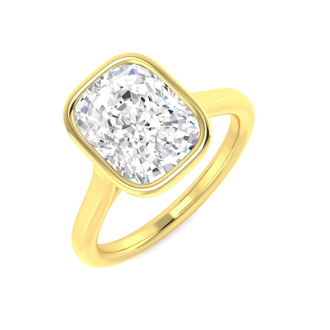9ct Yellow Gold Cushion Lab Grown Diamond Ring 1
