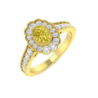 9ct Yellow Gold Oval Diamond Ring 1