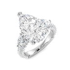9ct White Gold Pear Lab Grown Diamond Ring 1
