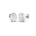 9ct White Gold Oval Lab Grown Diamond Earrings 1