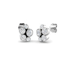 9ct White Gold Round Lab Grown Diamond Earrings 1