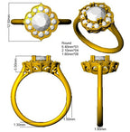 9ct Yellow Gold Round Cvd Old Cut Ring 3
