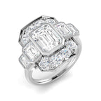 9ct White Gold Emerald Cut Lab Grown Diamond Ring 1