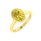 9ct Yellow Gold Oval Lab Yellow Diamond Ring 1