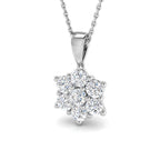 9ct White Gold Round Lab Grown Diamond Pendant 1