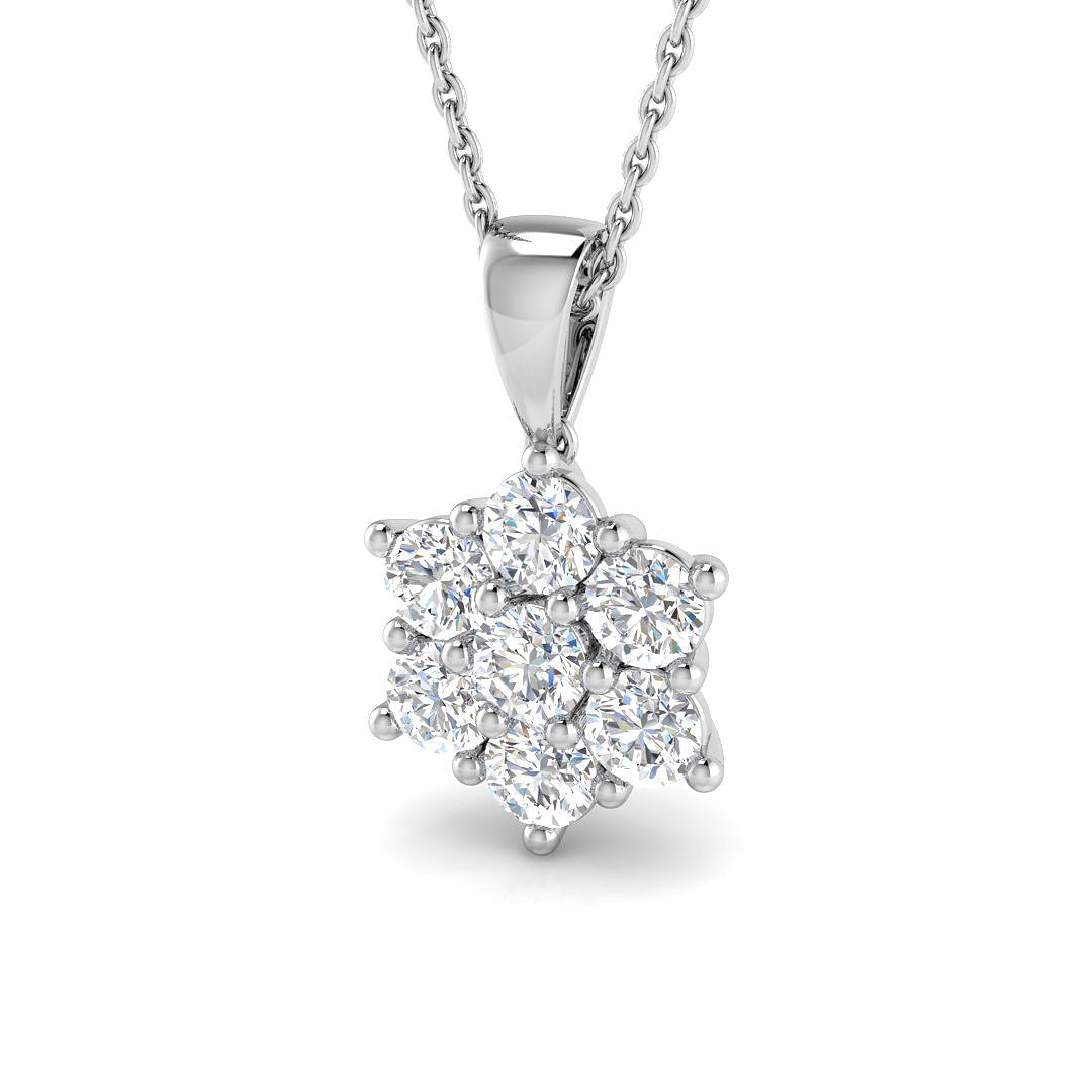 9ct White Gold Round Lab Grown Diamond Pendant 1