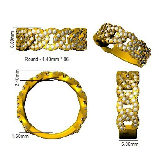 9ct Yellow Gold Round Lab Grown Diamond Ring 3