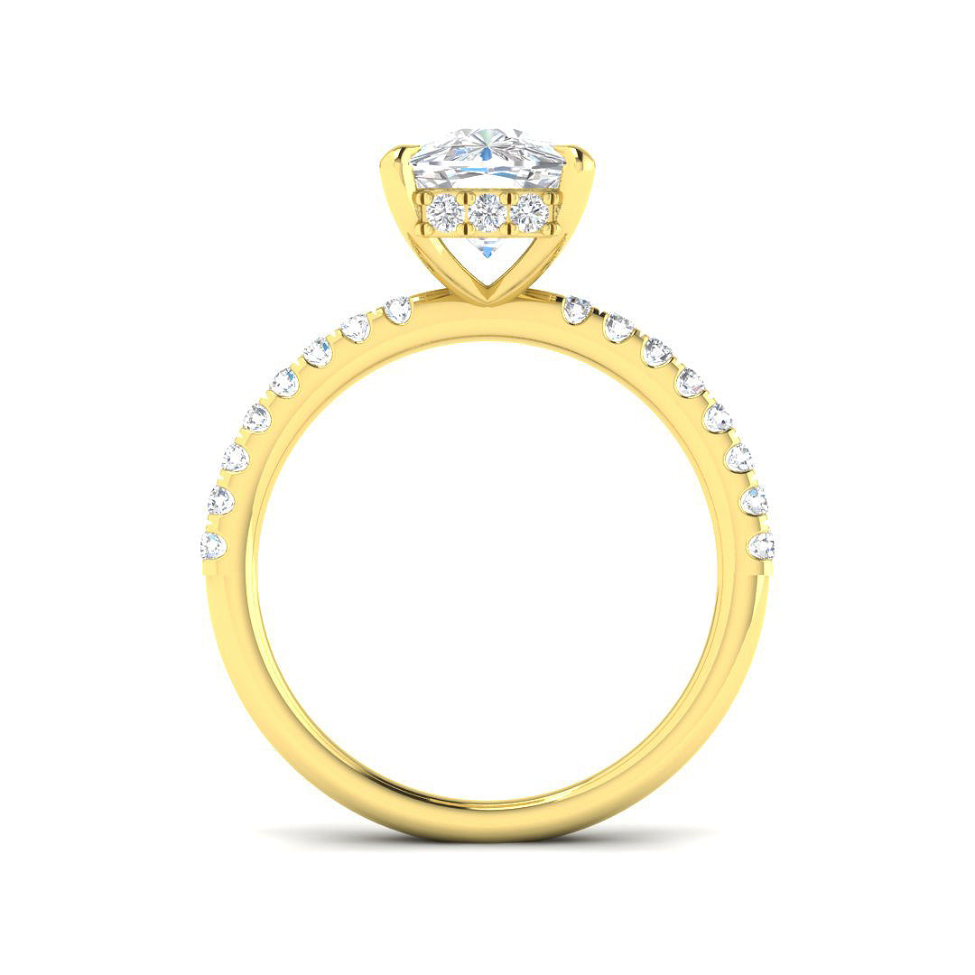 9ct Yellow Gold Cushion Lab Grown Diamond Ring 2