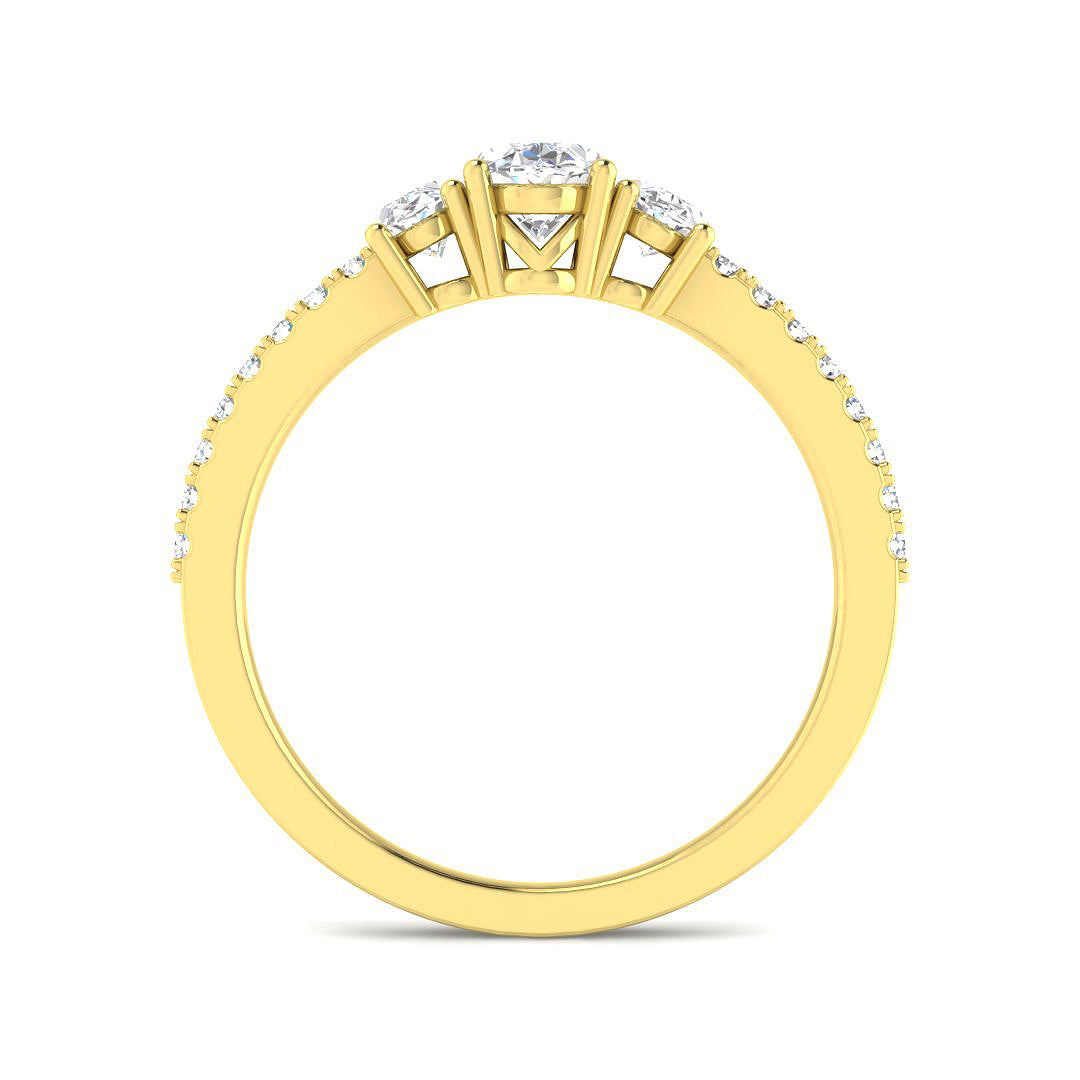 9ct Yellow Gold Oval Lab Grown Diamond Ring 2