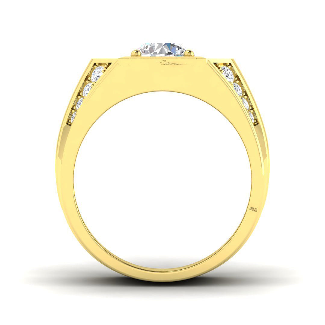 9ct Yellow Gold Round Lab Grown Diamond Ring 2