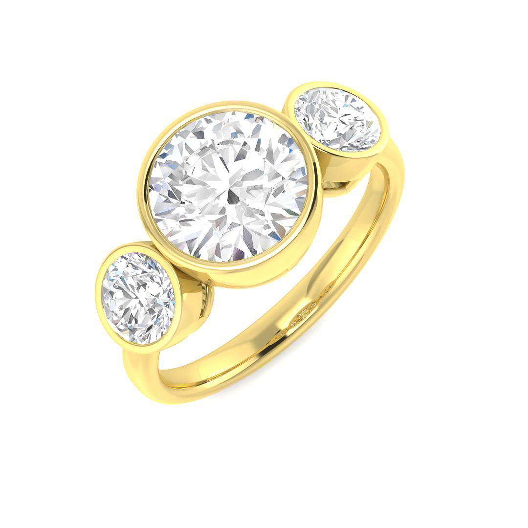 9ct Yellow Gold Round Cvd Old Cut Ring 1
