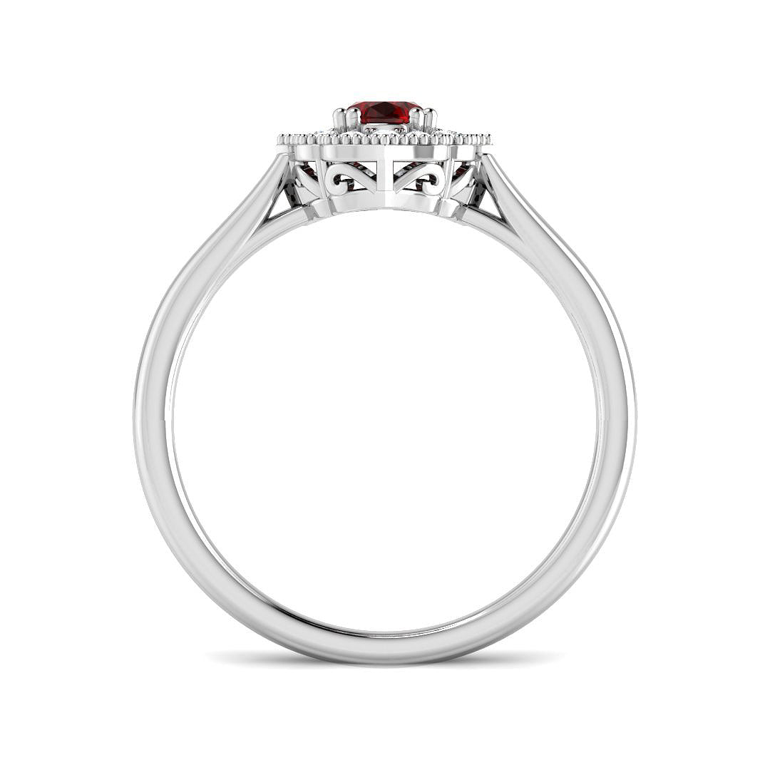 9ct White Gold Oval Ruby and Diamond Ring 2