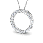 9ct White Gold Round Lab Grown Diamond Pendant 1