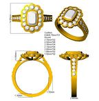 9ct Yellow Gold Cushion Cvd Old Cut Ring 3