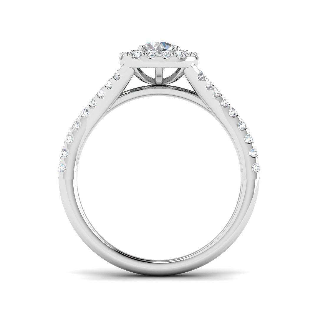 Platinum Round Lab Grown Diamond Ring 2