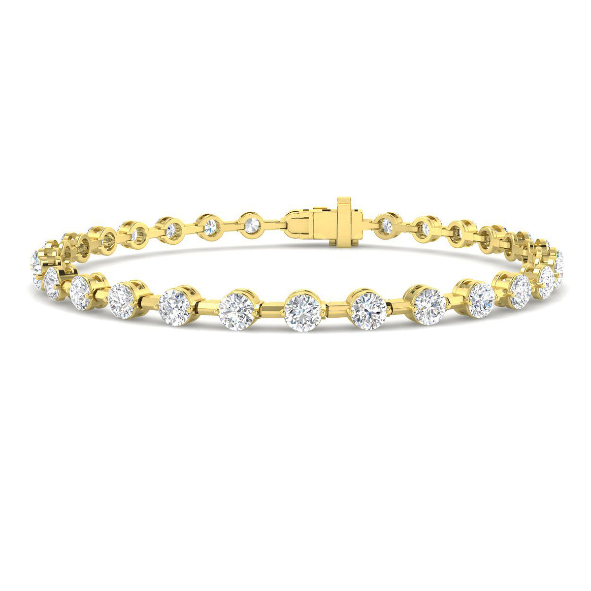 9ct Yellow Gold Round Lab Grown Diamond Bracelet 1