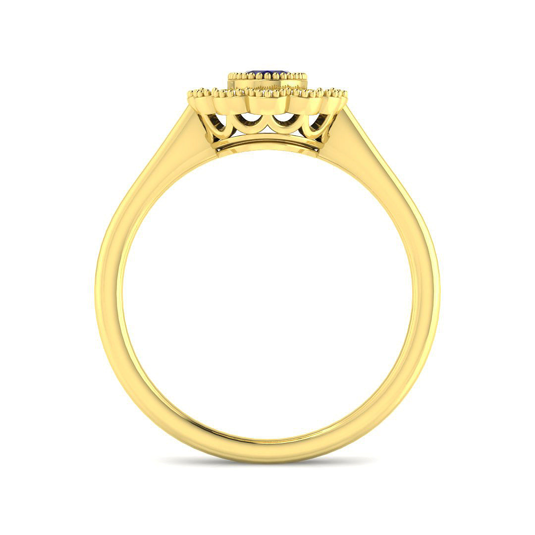 9ct Yellow Gold Oval Multi Sapphire and Diamond Ring 5