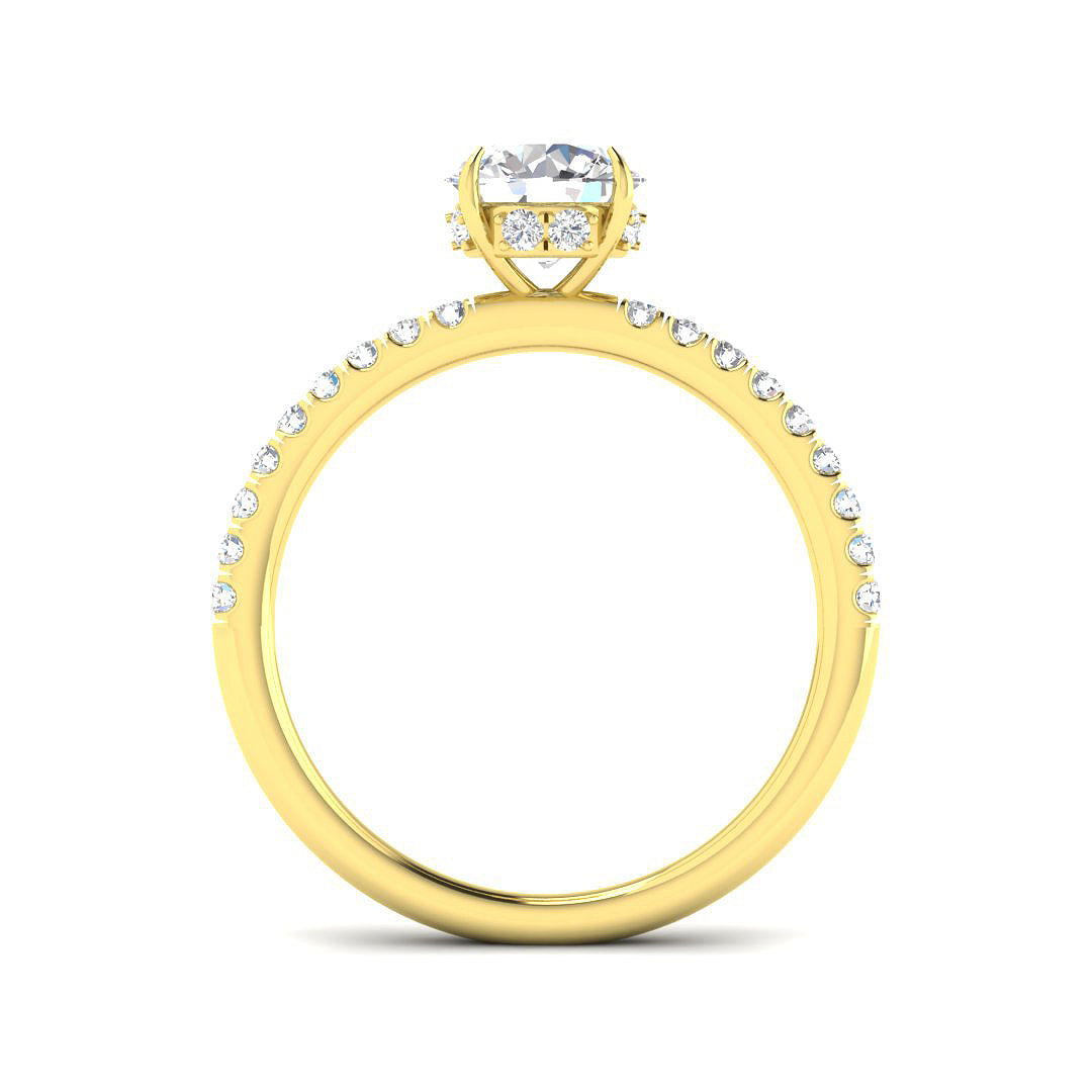 9ct Yellow Gold Round Lab Grown Diamond Ring 2