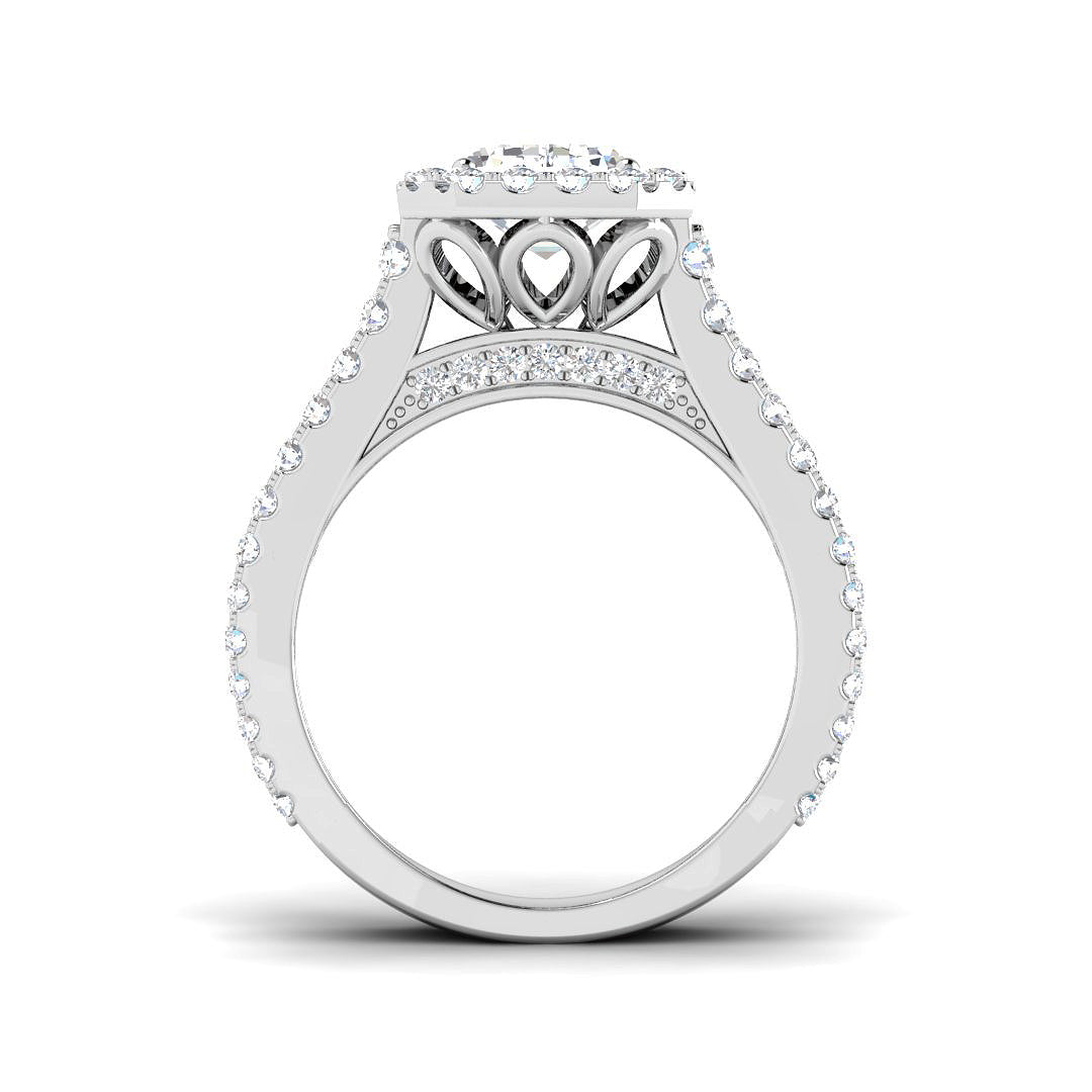 9ct White Gold Emerald Cut Lab Grown Diamond Ring 2
