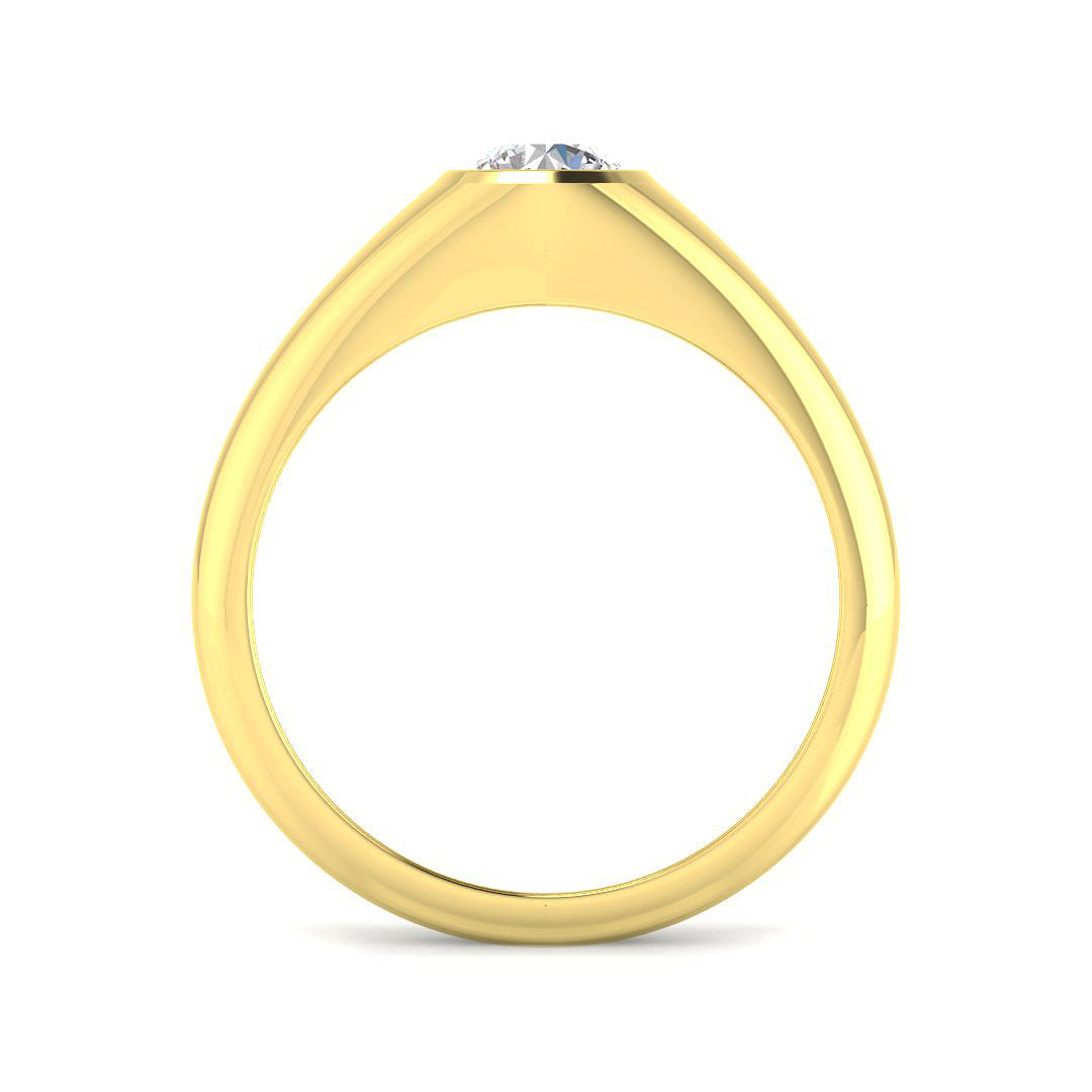 9ct Yellow Gold Round Lab Grown Diamond Ring 2