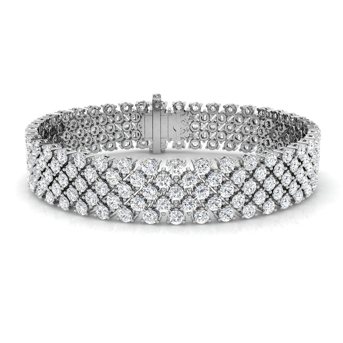 9ct White Gold Round Lab Grown Diamond Bracelet 1