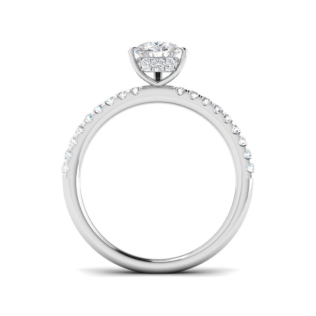9ct White Gold Pear Lab Grown Diamond Ring 2