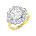 9ct Two Tone Baguette Cvd Old Cut and Lab Grown Diamond Ring 1