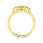 18ct Yellow Gold Baguette and Oval Emerald and Diamond Ring 2