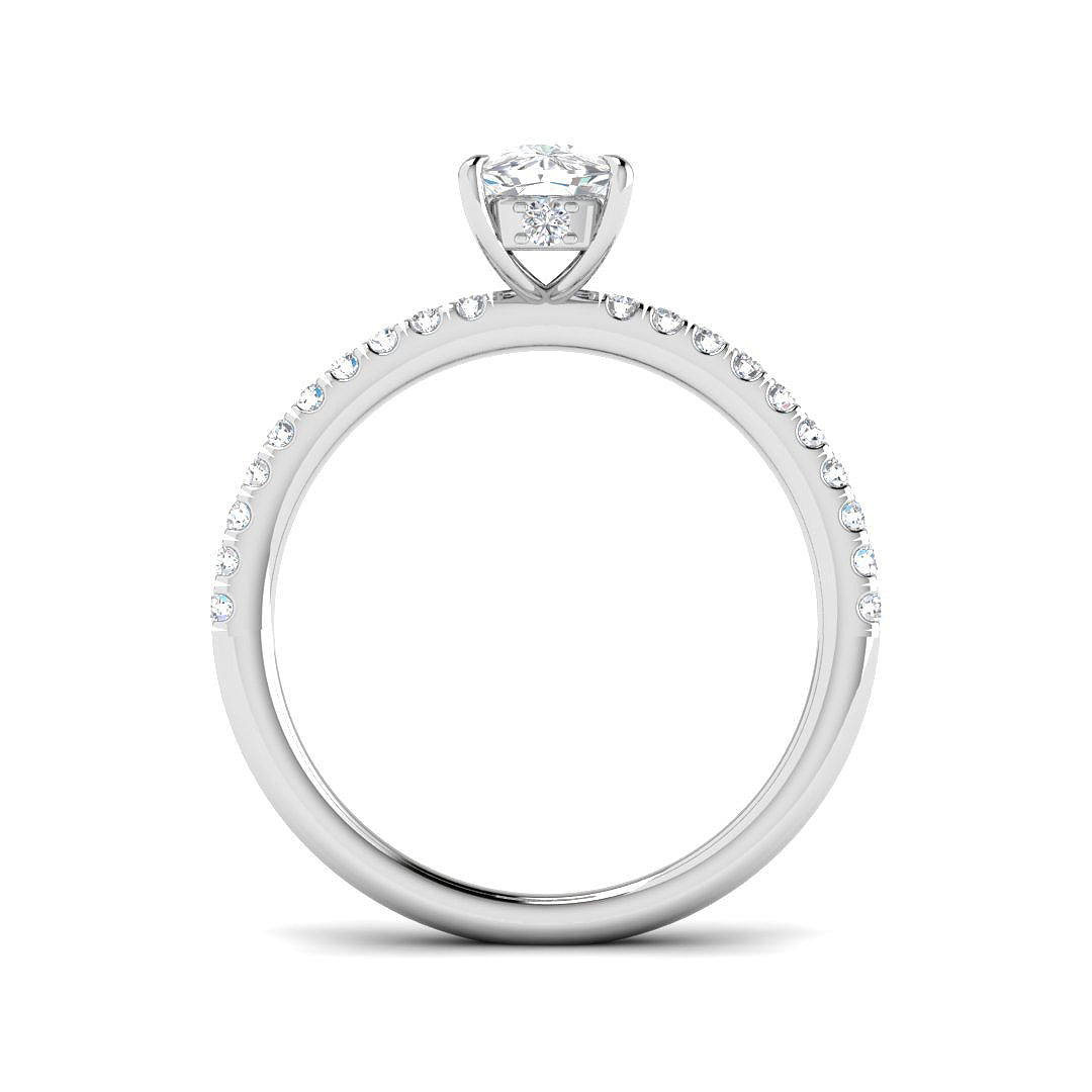 9ct White Gold Cushion Lab Grown Diamond Ring 2