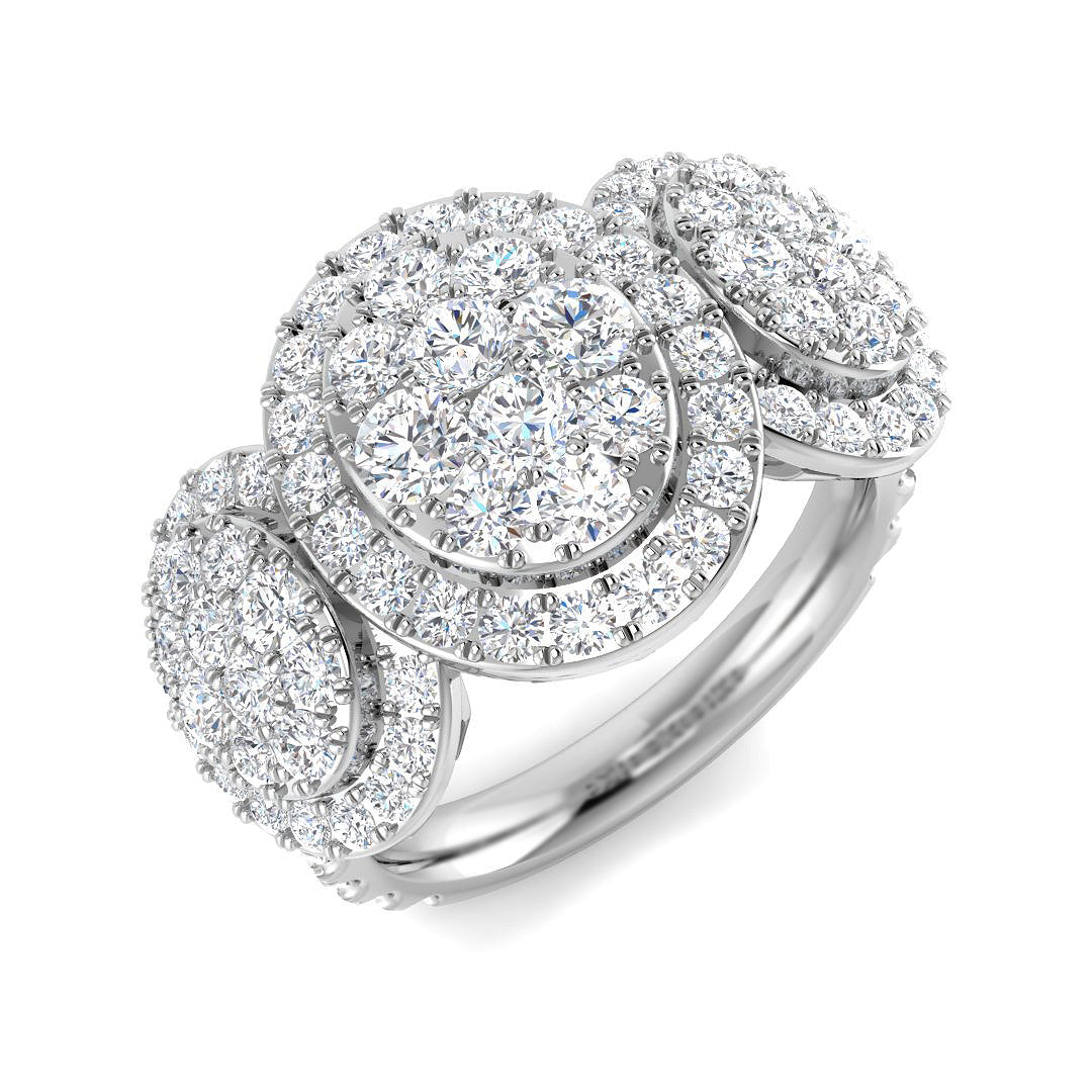 9ct White Gold Round Lab Grown Diamond Ring 1