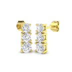 9ct Yellow Gold Round Lab Grown Diamond Earrings 1