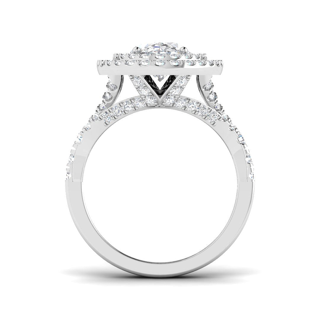 9ct White Gold Oval Lab Grown Diamond Ring 2