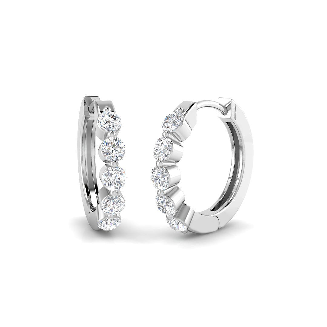 9ct White Gold Round Lab Grown Diamond Earrings 1