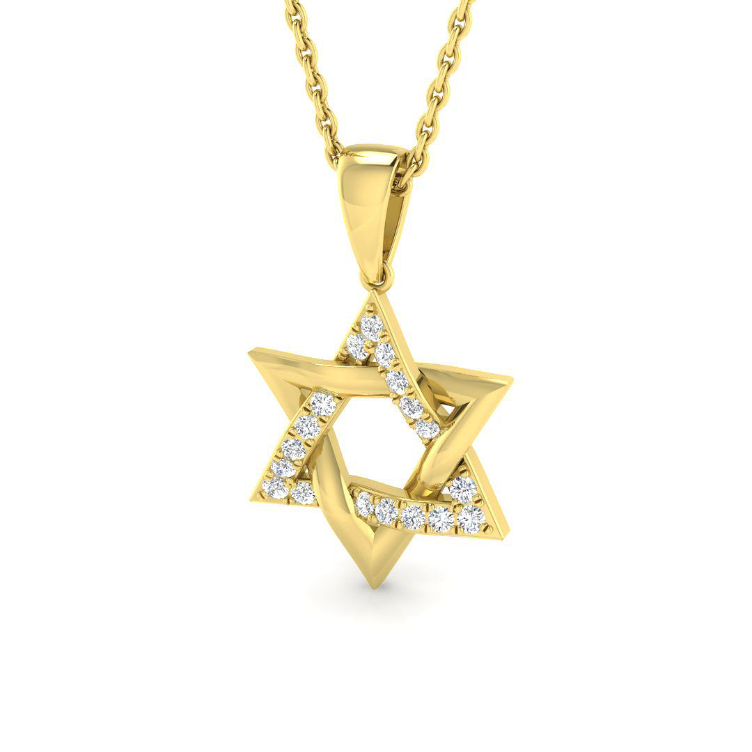 9ct Yellow Gold Round Lab Grown Diamond Pendant 1