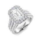 9ct White Gold Emerald Cut Lab Grown Diamond Ring 1