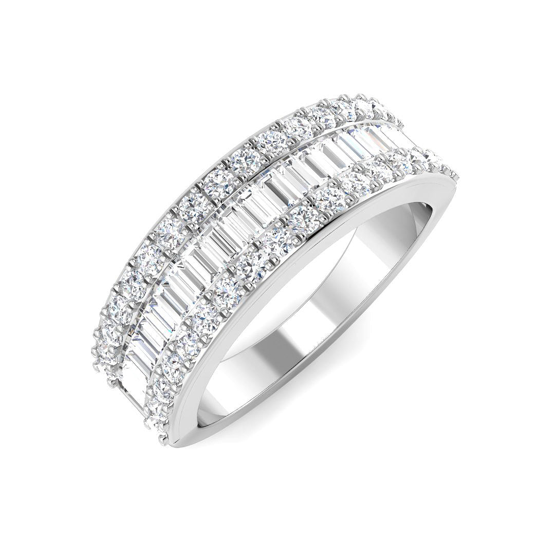 9ct White Gold Baguette Lab Grown Diamond Ring 1