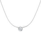 9ct White Gold Round Lab Grown Diamond Necklace 1