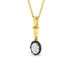 9ct Yellow Gold Oval Lab Grown Diamond Pendant 1